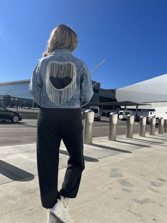 Chamarra Denim con aplicaciones