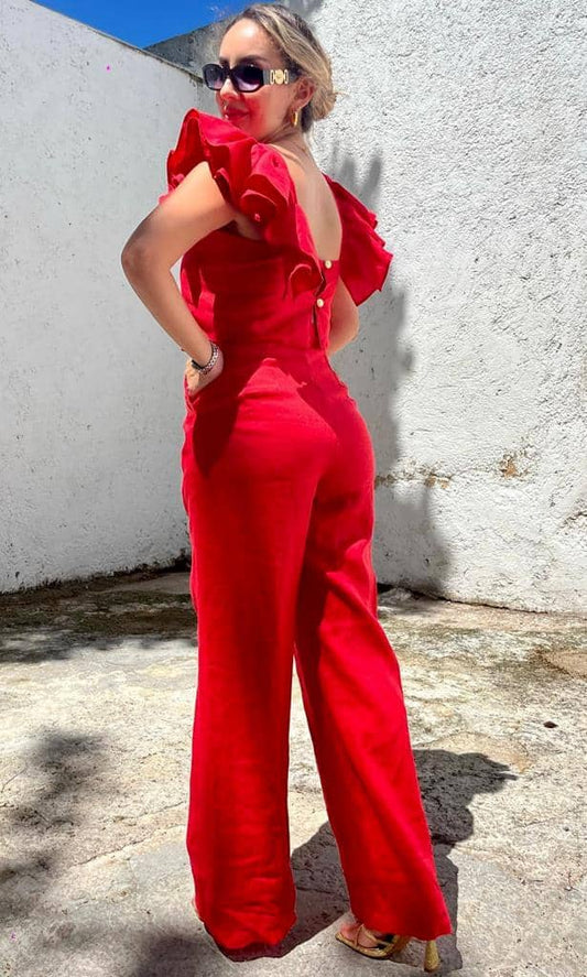 Top de Lino con holanes