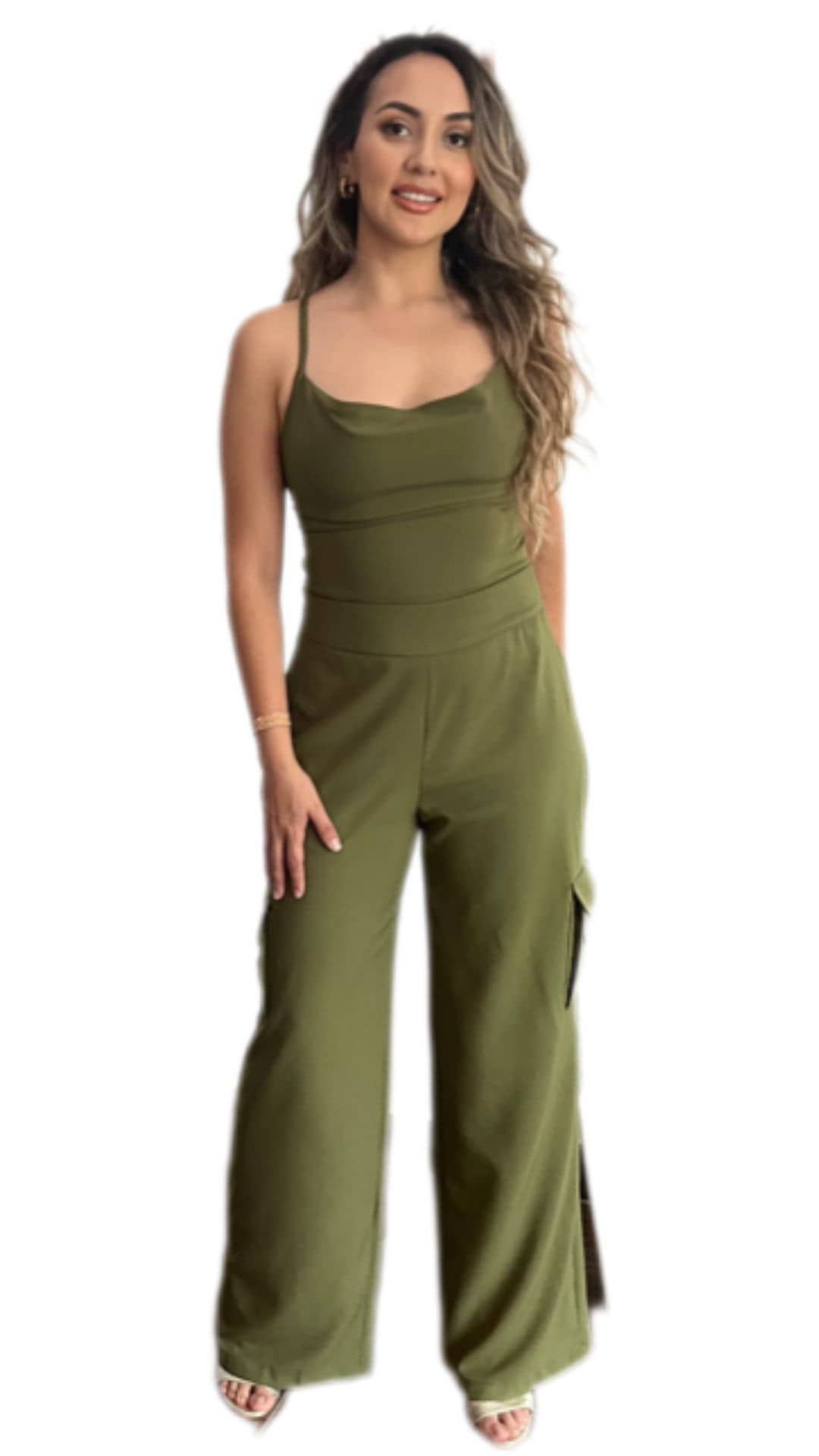 Pantalón cargo y top hamaca ajustable