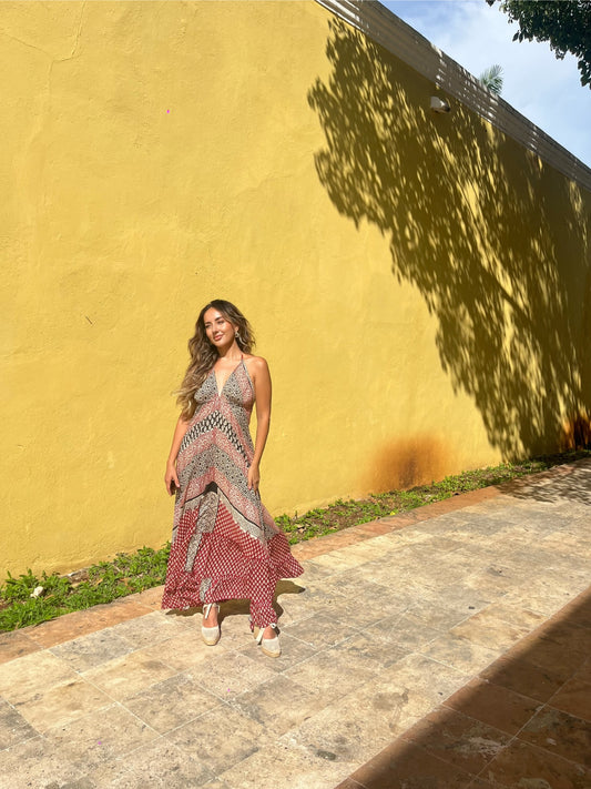 Vestido Boho Chic Rayón – Unitalla, Espalda Descubierta