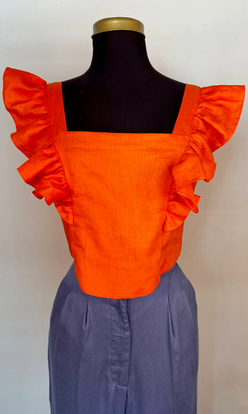 Blusa de moño naranja