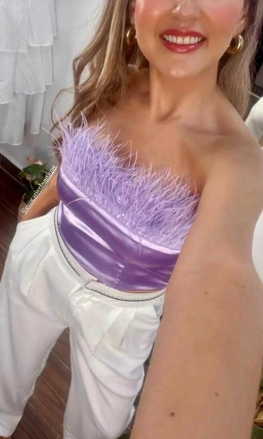 Top Plumas Lila MILA