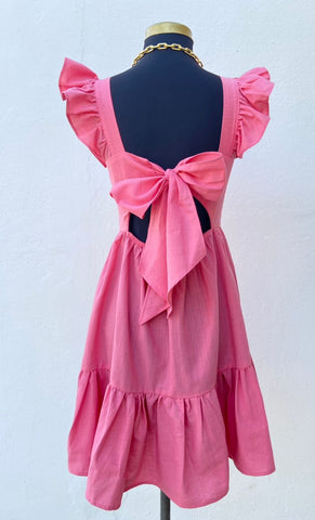 Vestido de Moño Rosa corto